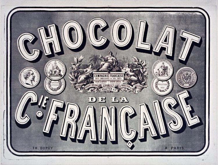 Image d’archive d’une boîte de chocolat de la Compagnie Française