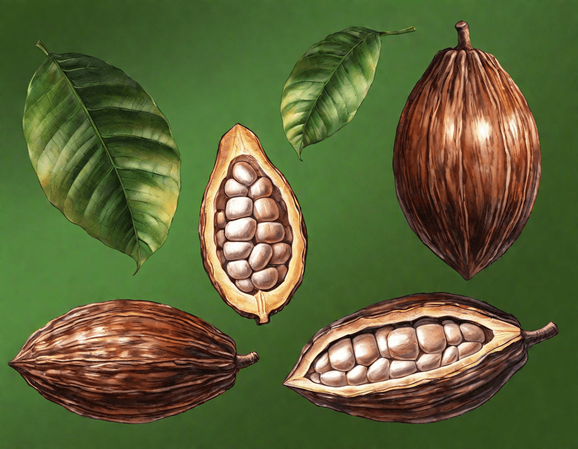 Illustration des fèves de cacao